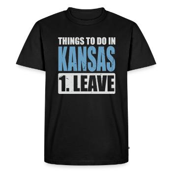 Mème du Kansas - T-shirt Premium bio Homme - noir - Devant - Nico (187cm)