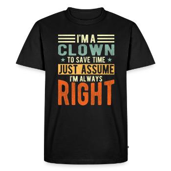 Clown - T-shirt Premium bio Homme - noir - Devant - Nico (187cm)