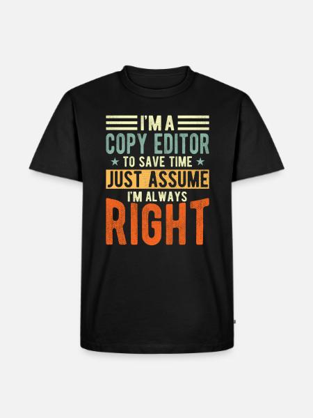Editor - Men's Premium Organic T-Shirt - black