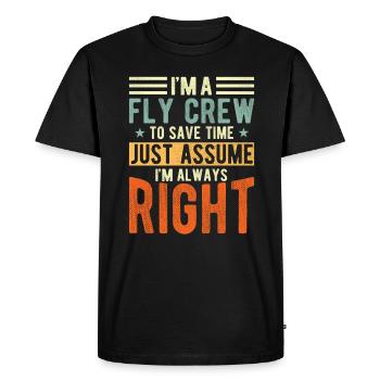 Fly Crew - Men's Premium Organic T-Shirt - black - Front - Nico (187cm)