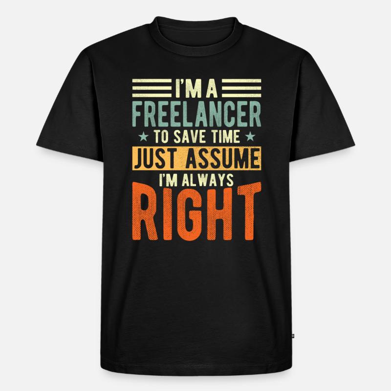 Freiberufler - Männer Premium Bio T-Shirt - Schwarz