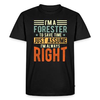 Forester - Men's Premium Organic T-Shirt - black - Front - Nico (187cm)