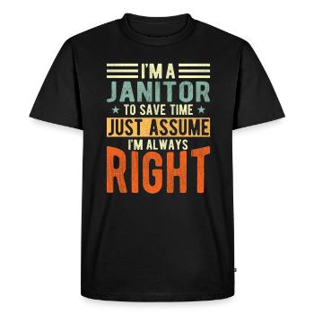 Gardien - T-shirt Premium bio Homme - noir - Devant - Nico (187cm)