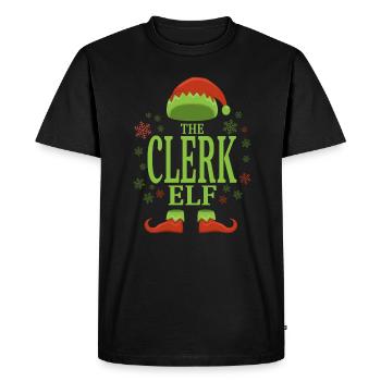 Greffier elfe de Noël - T-shirt Premium bio Homme - noir - Devant - Nico (187cm)