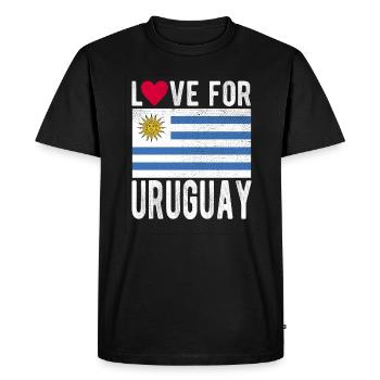Drapeau de l’Uruguay - T-shirt Premium bio Homme - noir - Devant - Nico (187cm)