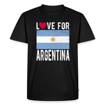 Drapeau de l’ARGENTINE - T-shirt Premium bio Homme - noir - Devant - Nico (187cm)