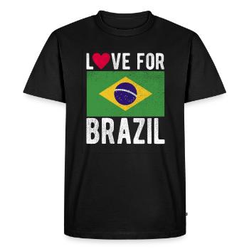 Drapeau du Brésil - T-shirt Premium bio Homme - noir - Devant - Nico (187cm)