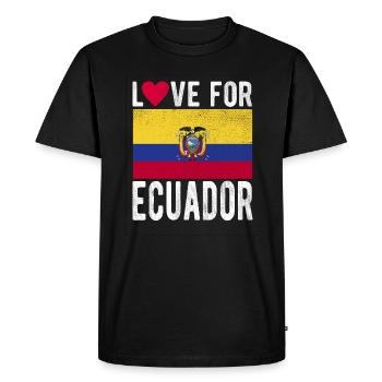 Drapeau de l’Équateur - T-shirt Premium bio Homme - noir - Devant - Nico (187cm)