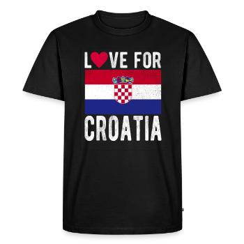 Croatia Flag - Men's Premium Organic T-Shirt - black - Front - Nico (187cm)