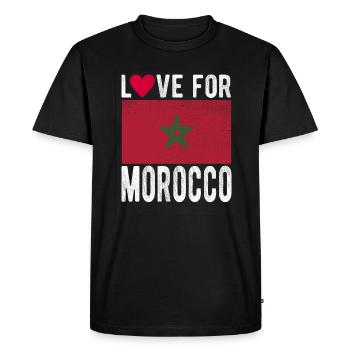 Drapeau du Maroc - T-shirt Premium bio Homme - noir - Devant - Nico (187cm)