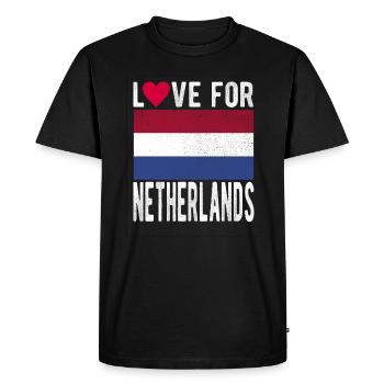 Drapeau des Pays-Bas - T-shirt Premium bio Homme - noir - Devant - Nico (187cm)