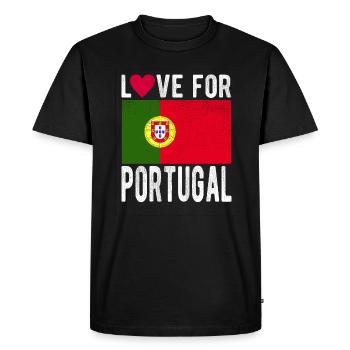Drapeau du Portugal - T-shirt Premium bio Homme - noir - Devant - Nico (187cm)