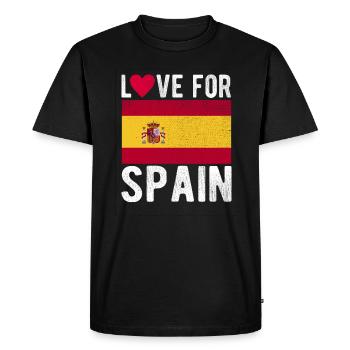 Spain Flag - Men's Premium Organic T-Shirt - black - Front - Nico (187cm)
