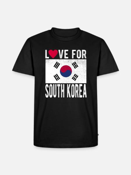 South Korea Flag - Men's Premium Organic T-Shirt - black