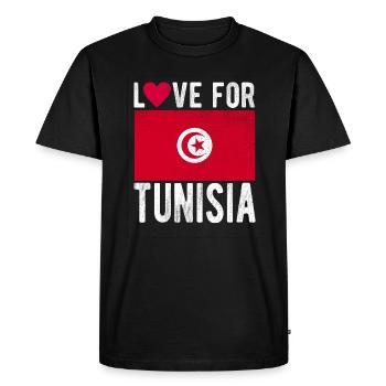 Tunisia Flag - Men's Premium Organic T-Shirt - black - Front - Nico (187cm)