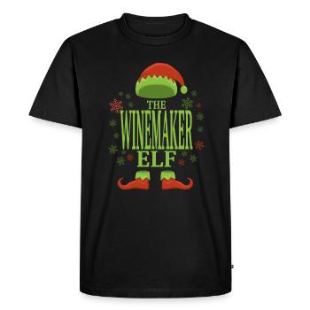 Vigneron Elfe de Noël - T-shirt Premium bio Homme - noir - Devant - Nico (187cm)