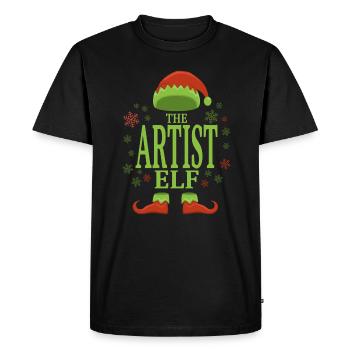 Artist Christmas Elf - Men's Premium Organic T-Shirt - black - Front - Nico (187cm)