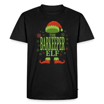 Bartender Christmas Elf - Men's Premium Organic T-Shirt - black - Front - Nico (187cm)