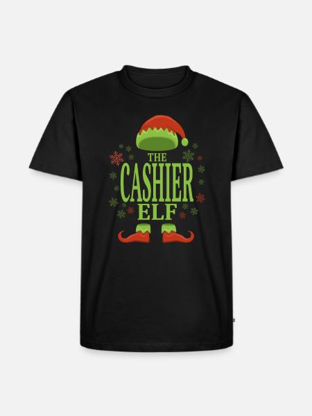 Caissier Elfe de Noël - T-shirt Premium bio Homme - noir
