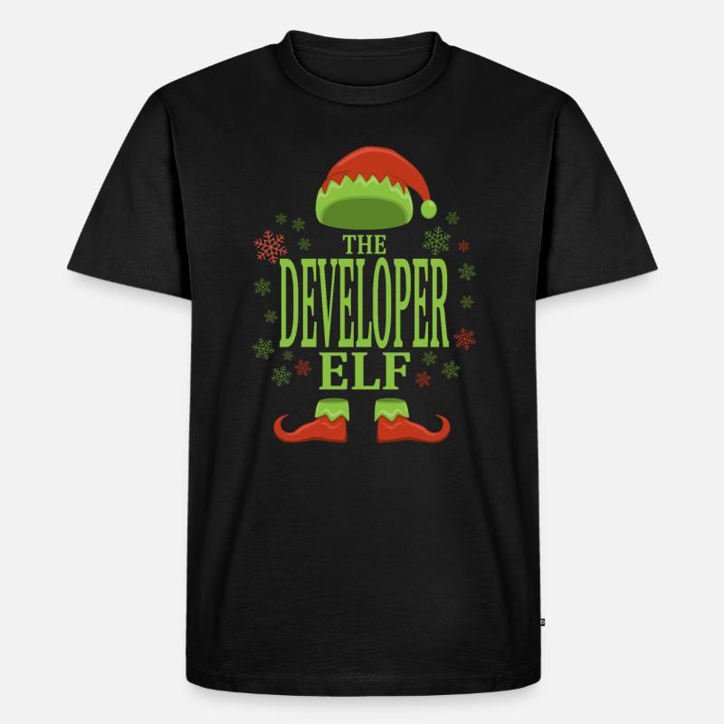 Software Developer Christmas Elf - Men's Premium Organic T-Shirt - black