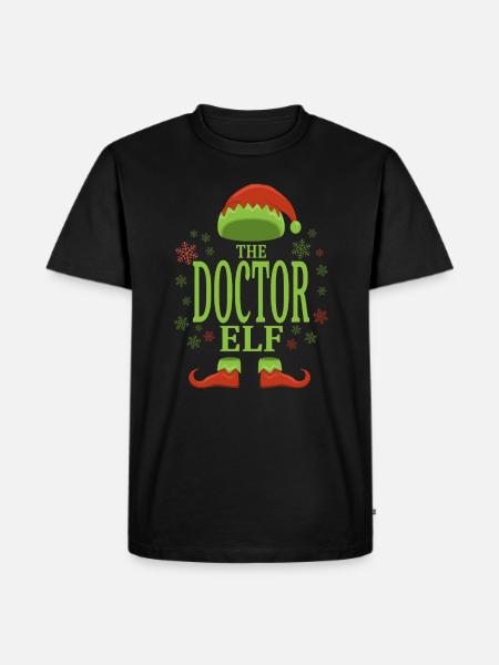 Doktor Weihnachtself - Männer Premium Bio T-Shirt - Schwarz