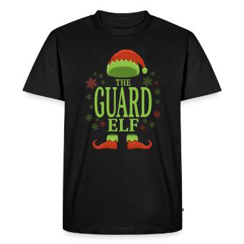 Security guard Christmas elf - Men's Premium Organic T-Shirt - black - Front - Nico (187cm)