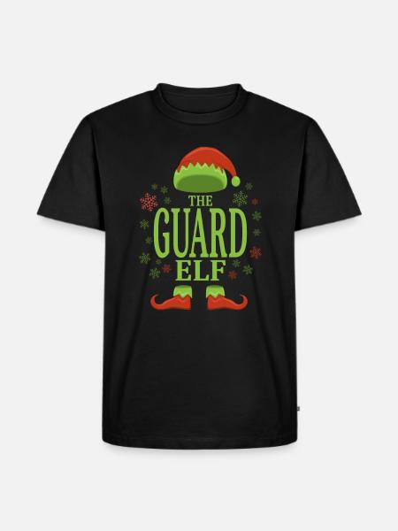 Security guard Christmas elf - Men's Premium Organic T-Shirt - black