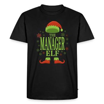 Manager Christmas Elf - Men's Premium Organic T-Shirt - black - Front - Nico (187cm)