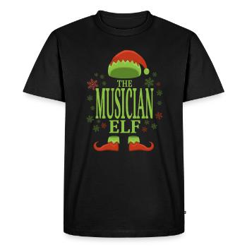 Musicien elfe de Noël - T-shirt Premium bio Homme - noir - Devant - Nico (187cm)