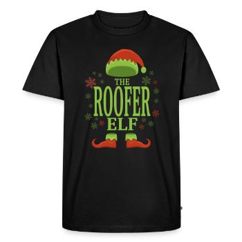 Roofer Christmas Elf - Men's Premium Organic T-Shirt - black - Front - Nico (187cm)