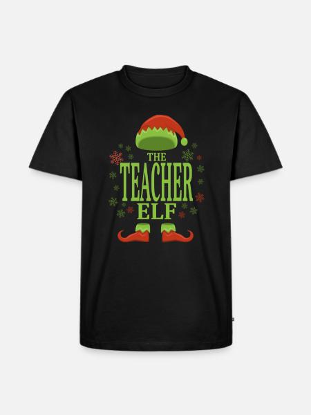 Teacher Christmas Elf - Men's Premium Organic T-Shirt - black