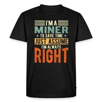 Mineur - T-shirt Premium bio Homme - noir - Devant - Nico (187cm)