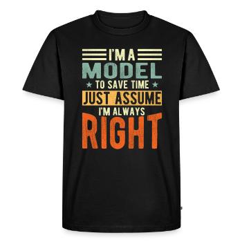 Modèle - T-shirt Premium bio Homme - noir - Devant - Nico (187cm)