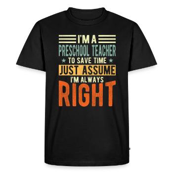 Preschool teachers - Men's Premium Organic T-Shirt - black - Front - Nico (187cm)