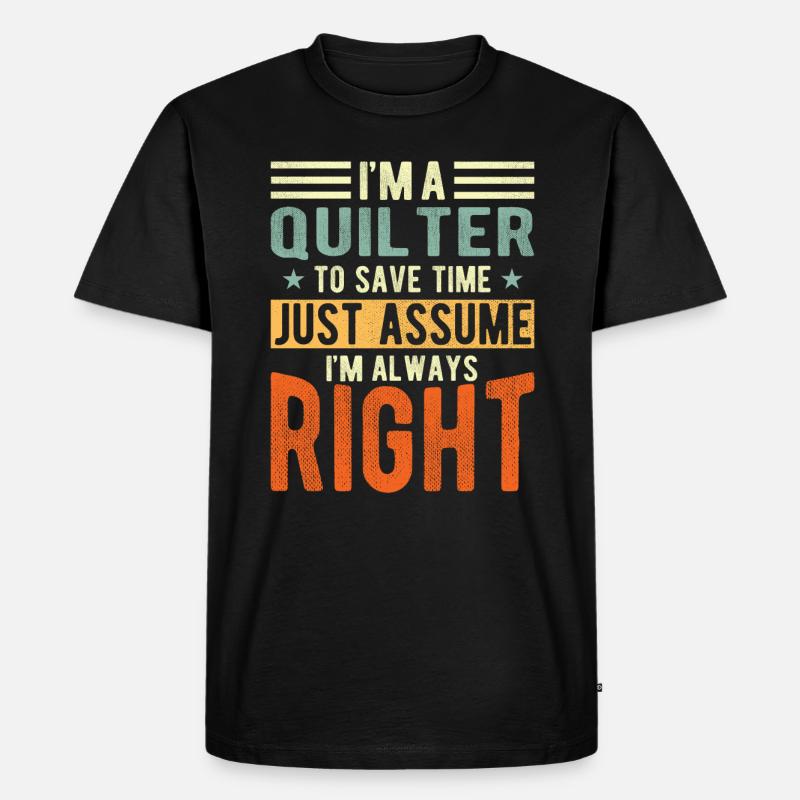 Quilter - Männer Premium Bio T-Shirt - Schwarz