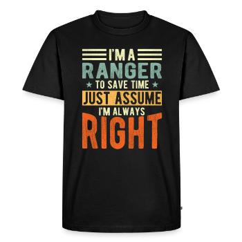 Ranger - Men's Premium Organic T-Shirt - black - Front - Nico (187cm)
