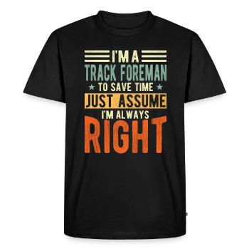 Gauge Foreman - Men's Premium Organic T-Shirt - black - Front - Nico (187cm)