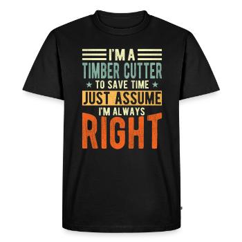 Wood cutters - Men's Premium Organic T-Shirt - black - Front - Nico (187cm)