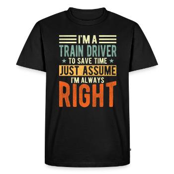 Conducteur - T-shirt Premium bio Homme - noir - Devant - Nico (187cm)