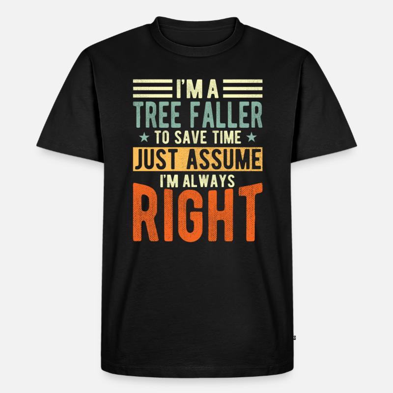 Baumfaller - Männer Premium Bio T-Shirt - Schwarz