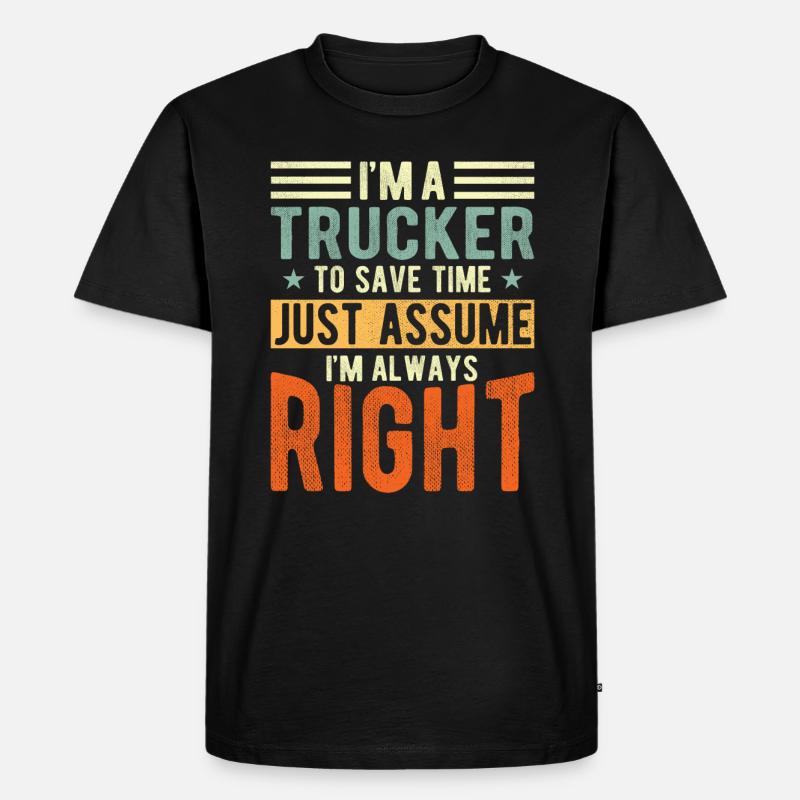 Trucker - Männer Premium Bio T-Shirt - Schwarz