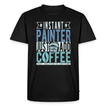 Painter coffee saying - Men's Premium Organic T-Shirt - black - Front - Nico (187cm)