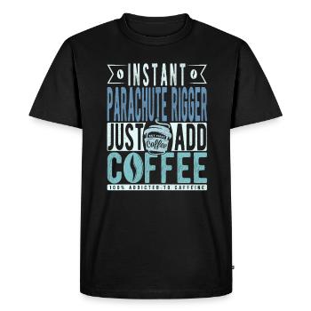 Dicton de café de gréeur de parachute - T-shirt Premium bio Homme - noir - Devant - Nico (187cm)
