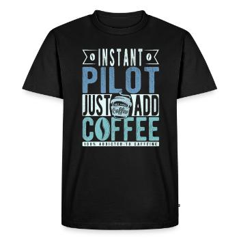 Pilot coffee saying - Men's Premium Organic T-Shirt - black - Front - Nico (187cm)
