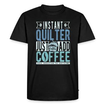Dicton de café courtepointe - T-shirt Premium bio Homme - noir - Devant - Nico (187cm)