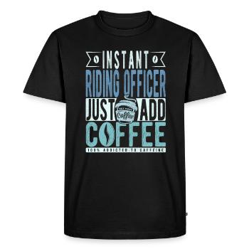 Café de l’officier d’équitation Dicton - T-shirt Premium bio Homme - noir - Devant - Nico (187cm)
