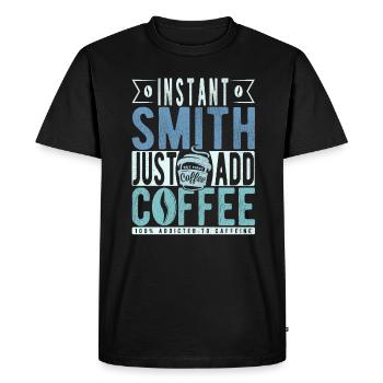 Blacksmith coffee saying - Men's Premium Organic T-Shirt - black - Front - Nico (187cm)