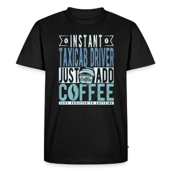 Café du chauffeur de taxi disant - T-shirt Premium bio Homme - noir - Devant - Nico (187cm)