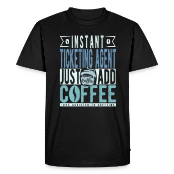 Devis café du représentant de billets - T-shirt Premium bio Homme - noir - Devant - Nico (187cm)