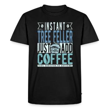 Baum Faller coffee saying - Men's Premium Organic T-Shirt - black - Front - Nico (187cm)